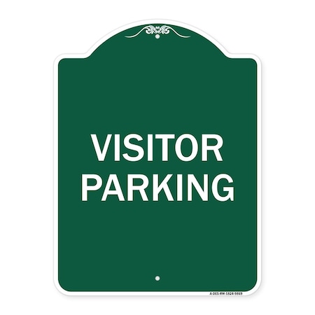 Designer Series Visitor Parking, Green & White Heavy-Gauge Aluminum Architectural Sign